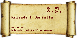 Krizsák Daniella névjegykártya